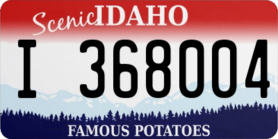 ID license plate I368004