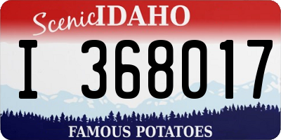 ID license plate I368017
