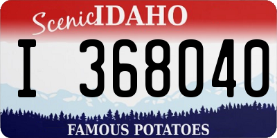 ID license plate I368040