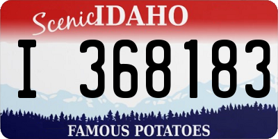 ID license plate I368183
