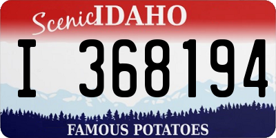 ID license plate I368194