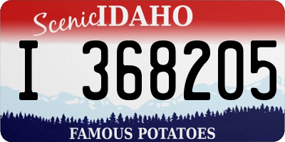 ID license plate I368205