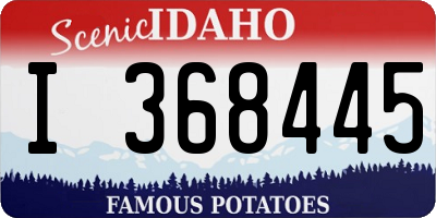 ID license plate I368445