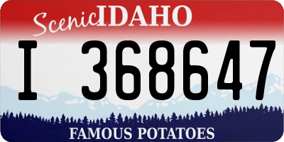 ID license plate I368647