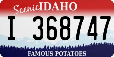 ID license plate I368747