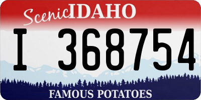 ID license plate I368754