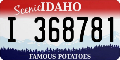 ID license plate I368781
