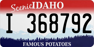 ID license plate I368792