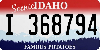 ID license plate I368794