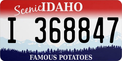 ID license plate I368847