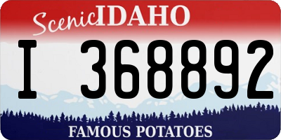 ID license plate I368892