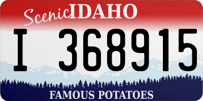 ID license plate I368915