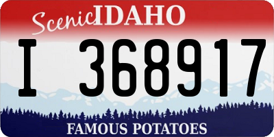 ID license plate I368917