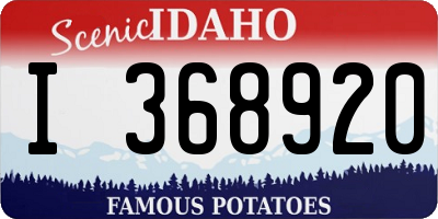 ID license plate I368920