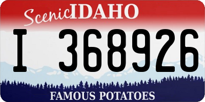 ID license plate I368926