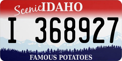 ID license plate I368927