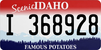 ID license plate I368928