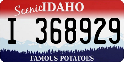 ID license plate I368929