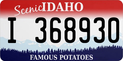 ID license plate I368930