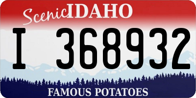 ID license plate I368932