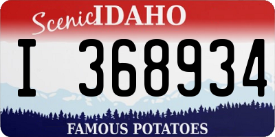 ID license plate I368934