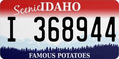 ID license plate I368944