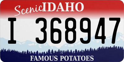 ID license plate I368947