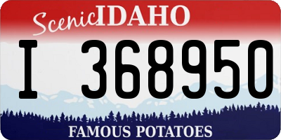 ID license plate I368950