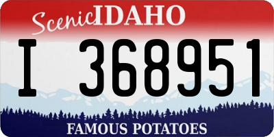 ID license plate I368951