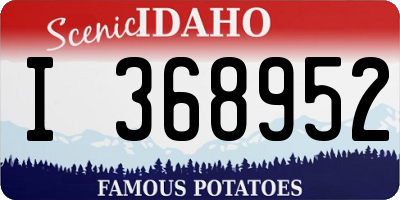 ID license plate I368952