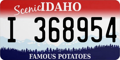 ID license plate I368954