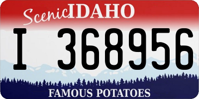 ID license plate I368956