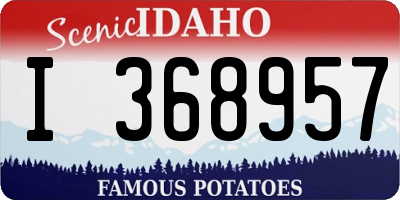ID license plate I368957