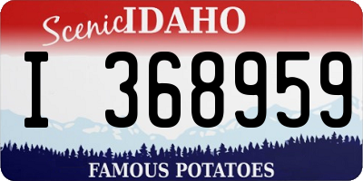 ID license plate I368959