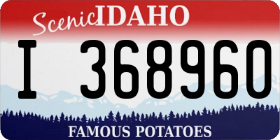 ID license plate I368960
