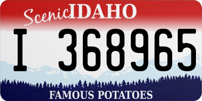 ID license plate I368965