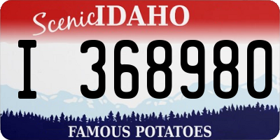 ID license plate I368980