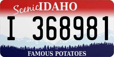 ID license plate I368981