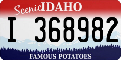 ID license plate I368982