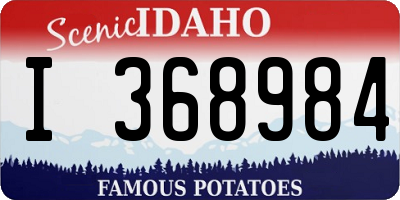 ID license plate I368984