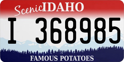 ID license plate I368985