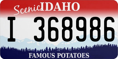ID license plate I368986