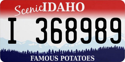 ID license plate I368989