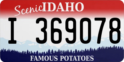 ID license plate I369078