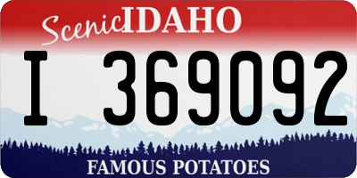 ID license plate I369092