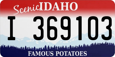 ID license plate I369103