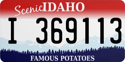 ID license plate I369113
