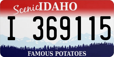 ID license plate I369115