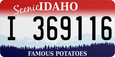 ID license plate I369116