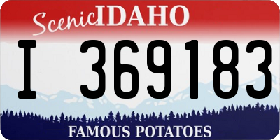 ID license plate I369183